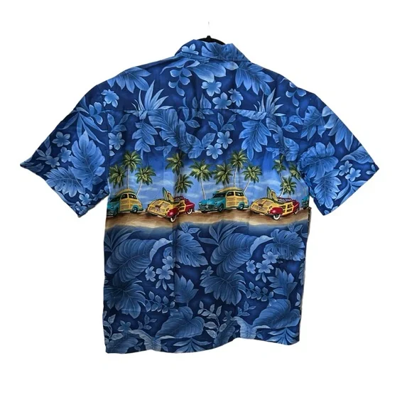 Aloha Republic Short Sleeve Blue Hawaiian Print Button Down Size Large Shirt. - Picture 4 of 8